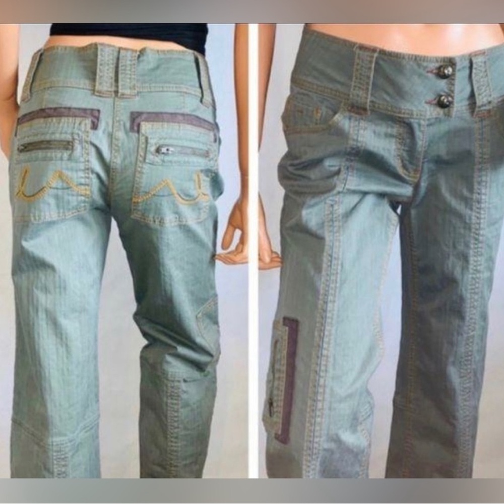 CABI 675 Spruce Green Wide Leg Cargo Pants size 12